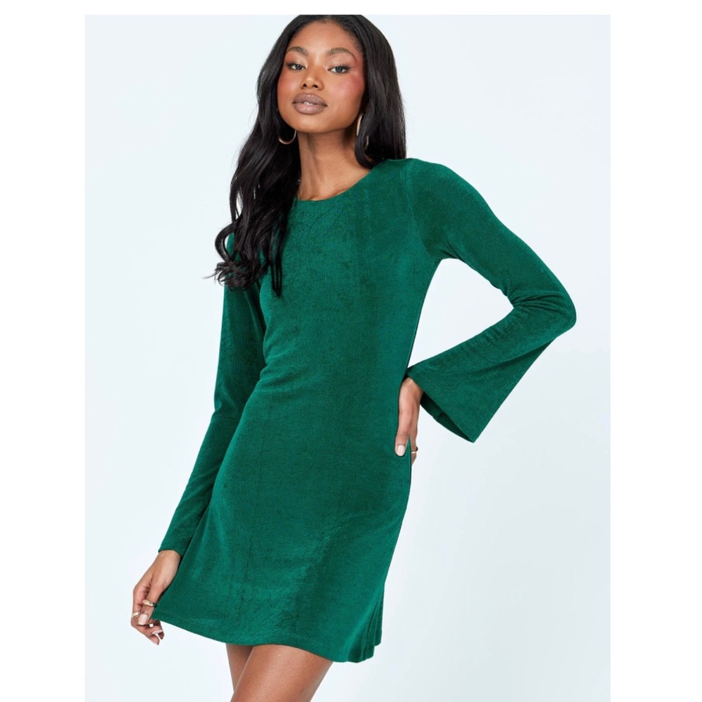 Princess Polly Marya Long Sleeve Mini Dress Green